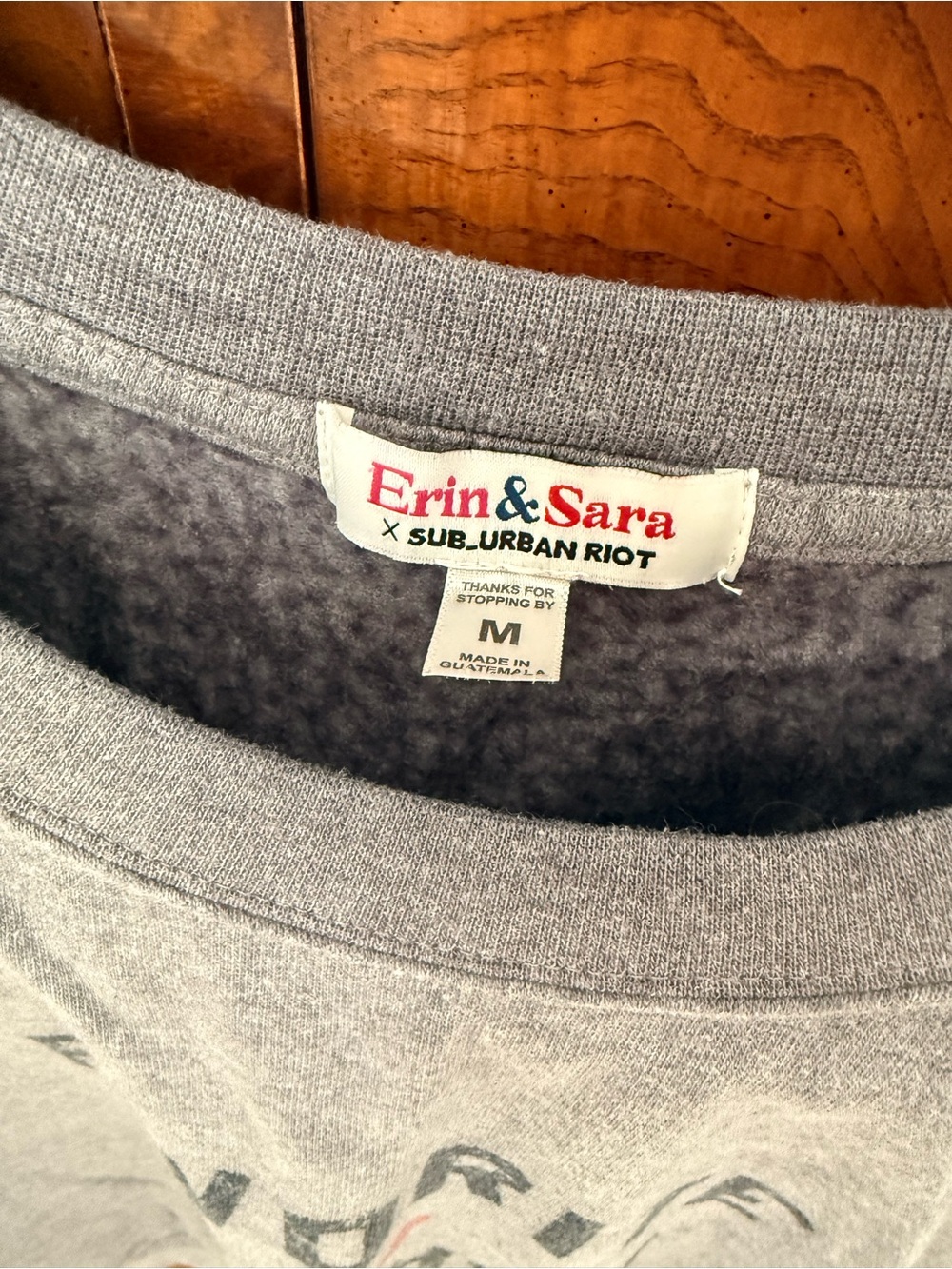 Favorite Daughter Gray Crewneck Sweatshirt with Blue Logo & Pink Heart - Picture 3 of 4